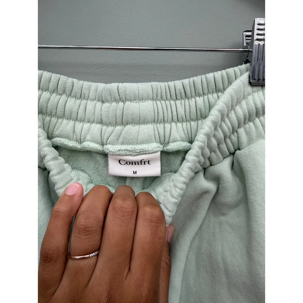 Comfrt Pastel Edit Fleece Lounge Shorts Mint Green Size M - Picture 5 of 6